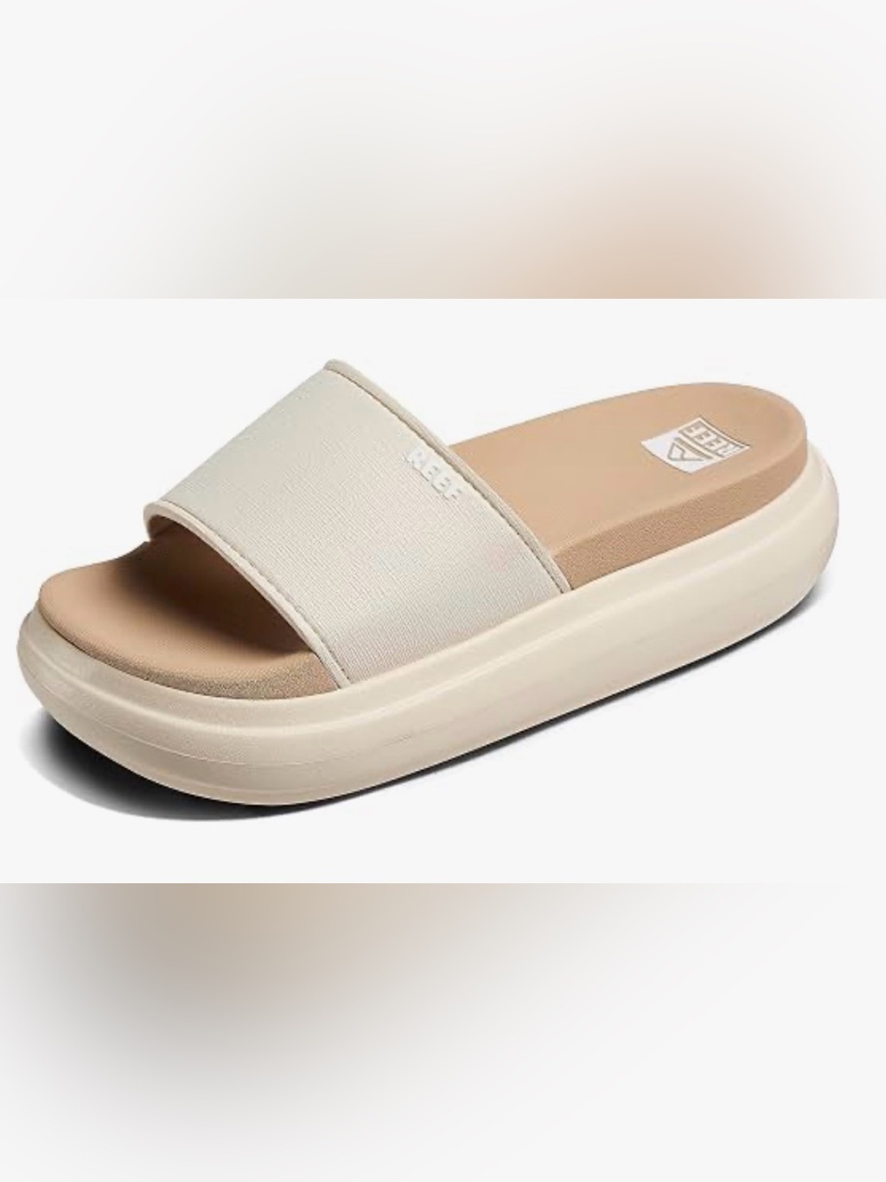 Reef Women's Slide Sandals in Cream and Tan